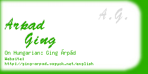 arpad ging business card