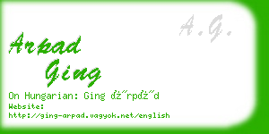 arpad ging business card